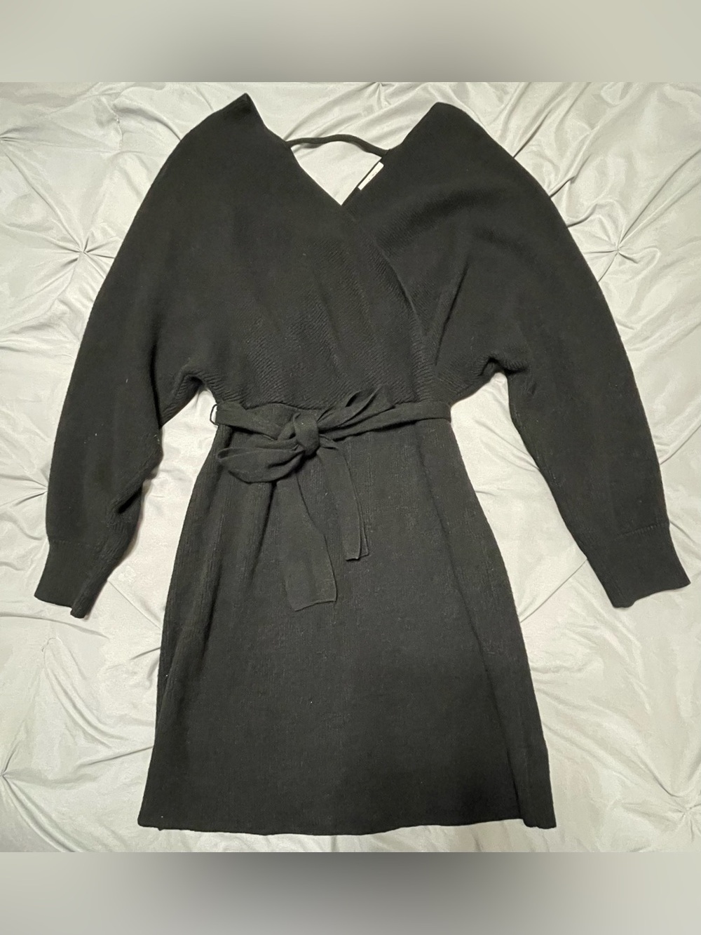 Caitlin Covington x Pink Lily Black Belted Sweater Dress XL